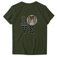 thumbnail image 2 of Meichang T-Shirts de Baseball pour Femmes à Cœur d'Amour Col Ras du Cou Manches Courtes T-Shirt Graphique Coupe Ample Mode Décontractée Hauts T-Shirts Mignons Cadeaux de la Fête des Mères pour Maman Vert Armée TTG, 2 of 3