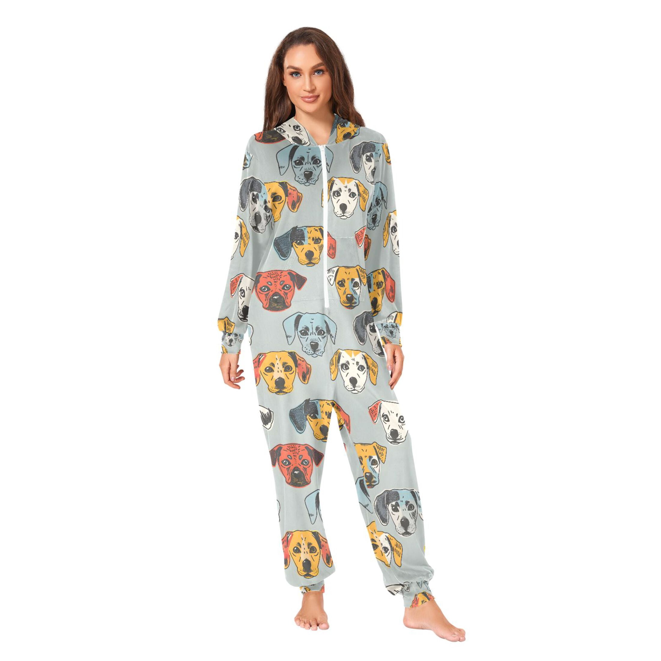joogoo Dogs Cartoon-c1 Unisex Adults Onesies Pajamas Jumpsuits L