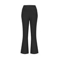 thumbnail image 4 of qolati Women's Dress Pants Casual High lastic Waisted Business Flare Trousers Stretchy Wide Leg Work Office Lounge Pants, 4 of 6