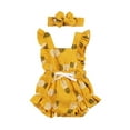 thumbnail image 1 of Faithtur Baby Girl's Backless Ruffle Jumpsuit with Bowknot Headband, 1 of 8