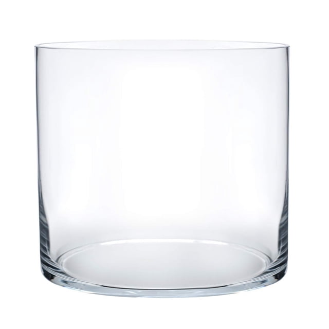 Jarrón de cristal con forma de flor Royal Imports, cilíndrico, 10 x 25 cm, cristal transparente