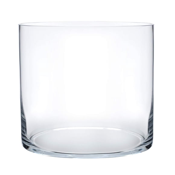 Jarrón de cristal con forma de flor Royal Imports, cilíndrico, 10 x 25 cm, cristal transparente
