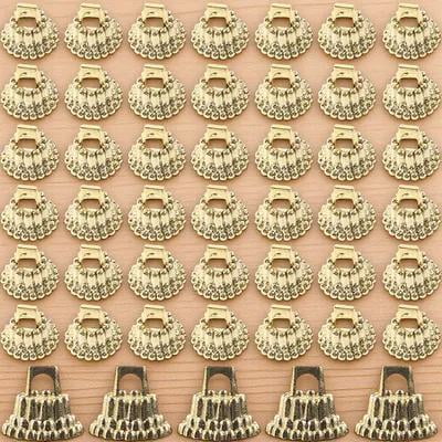 HINTRMENT 200Pcs Set Of Round Golden Ornament Top Caps Replacement Plastic Decoration For Handmade Enthusiasts