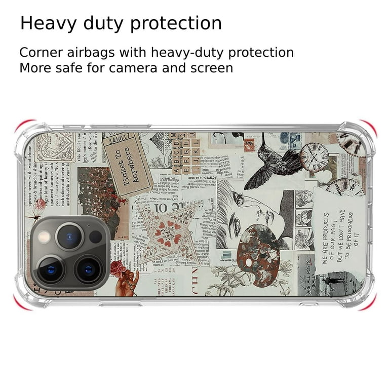 Newspaper Collage Case for iPhone 12 Pro Max,Aesthetic Art Design
