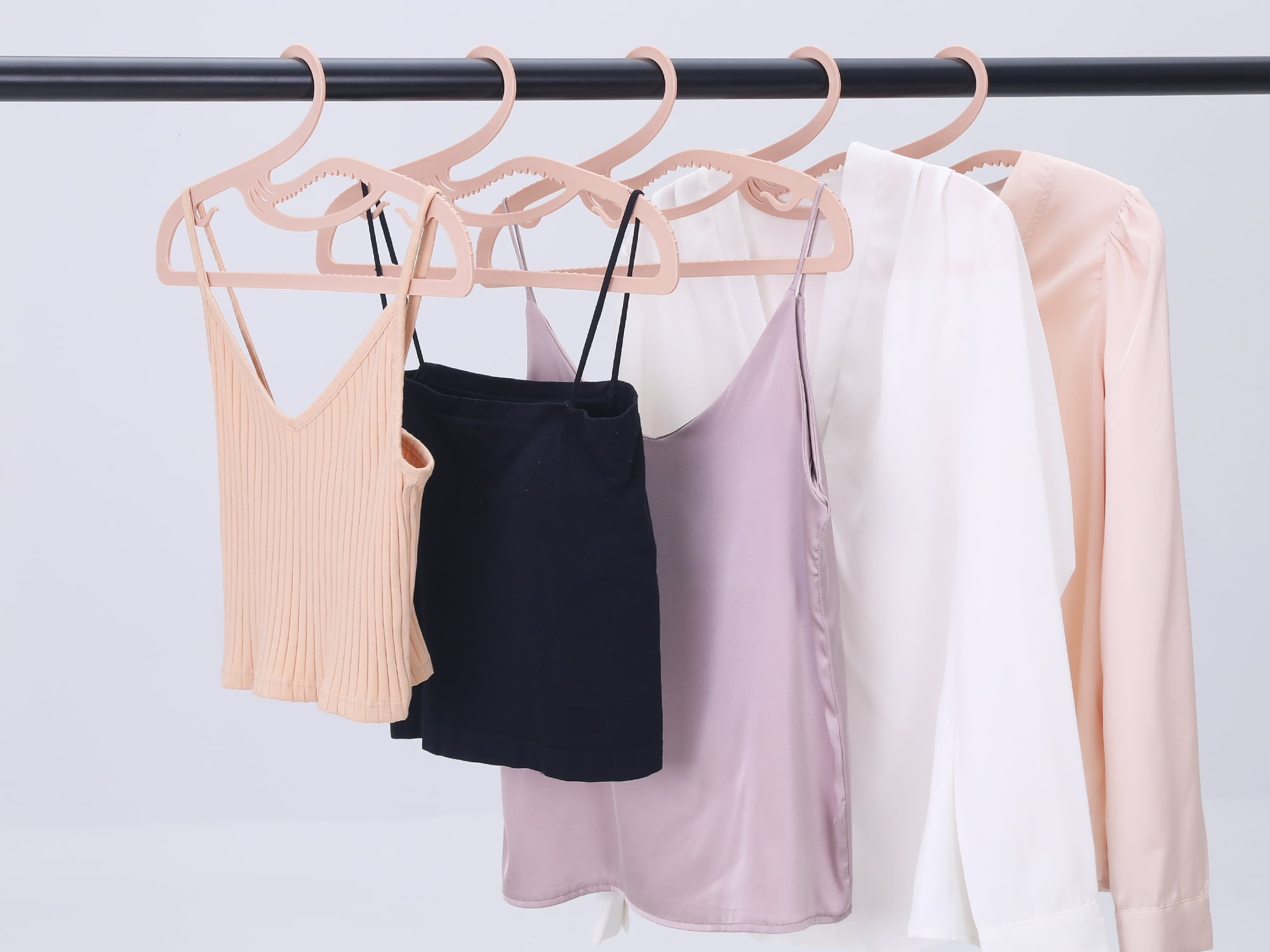 Unique Bargains Plastic Non-Slip Hangers Durable Clothes Hangers 10 Pcs Light Pink