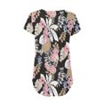 thumbnail image 4 of ICHUANYI Clearance Women Fashion V- Neck Floral Printed Tunic Tops Buttons Short Sleeve T-shirt(Multicolor, XXL) ICHUANYI WER2023080904935, 4 of 7