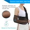 thumbnail image 2 of 1 Pcs Mesh Arm Shoulder Sling, Medical Immobilizer for Shower Adjustable Torn Rotator Cuff Injury Right Left Men Women Elbow, Wrist, Black Updated Version, 2 of 16