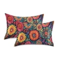 thumbnail image 2 of Dailycode Satin Pillow Case Queen Silk Pillow Cover for Hair and Skin Envelope Closure Vibrant and Colorful Flowers 20"x30", 2 of 9