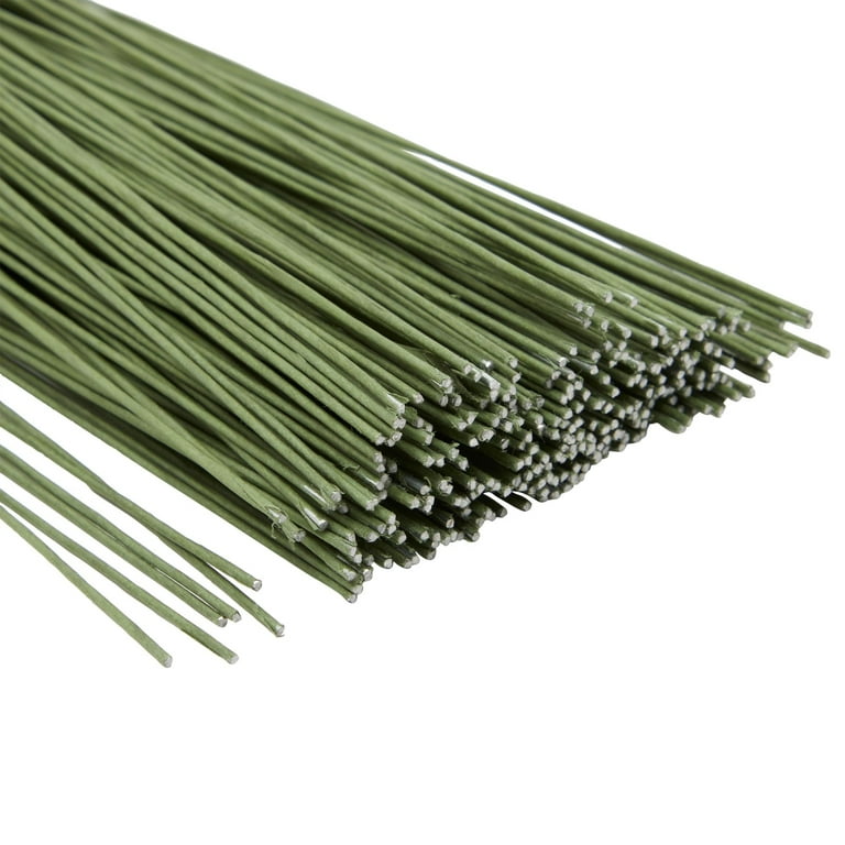 300 Pieces Green 18 Gauge Floral Wire Stems for DIY Crafts, Artificial  Flower Arrangements (16 In)