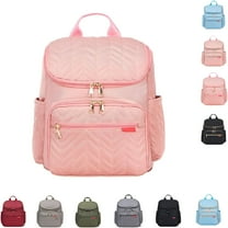 GASTROPOD Multifunctional Travel Mommy Diaper Bag Backpack – Quilted Large‑Capacity Baby Bag with Insulated Pockets, (Light pink)