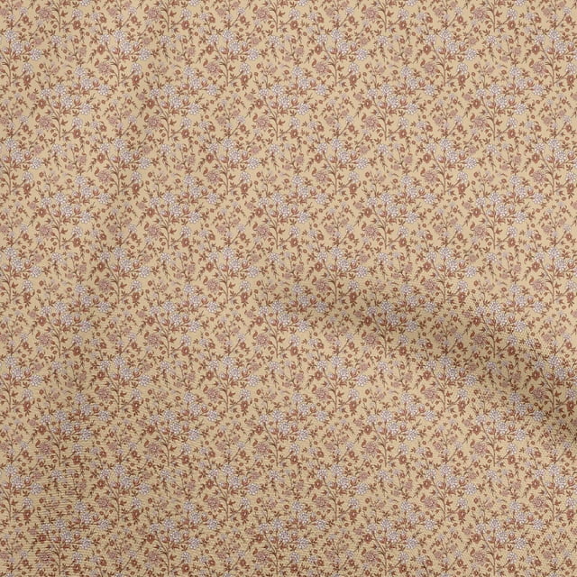 oneOone Rayon Light Brown Fabric Baroque Sewing Craft Projects Fabric Prints By Yard 56 Inch Wide