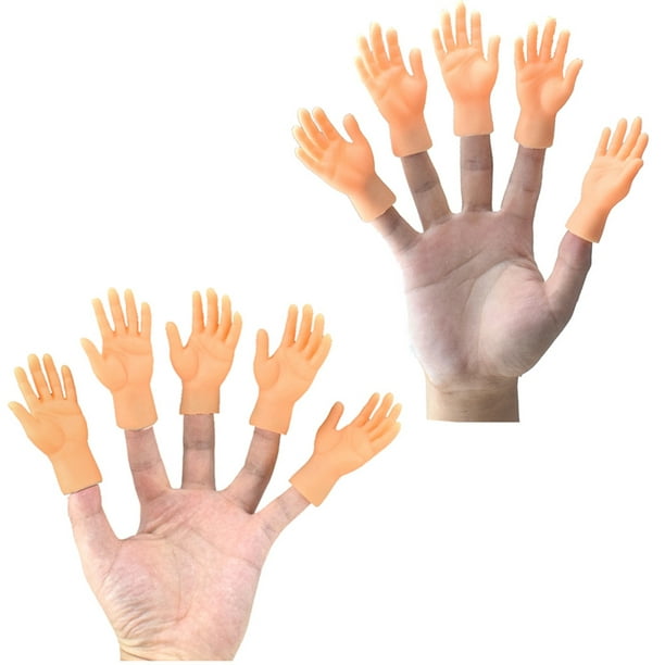 Tiny Hands Left & Right Hand Soft Touch PVC Hands Mini Finger Puppets Small  Hands Model Toys for Parties Music Festivals Bar Nights 