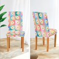 thumbnail image 3 of Yayeee 2 Pack Dining Chair Covers Stretch Parson Chairs Slipcovers Seat Protector, Pink Checkered Daisy, 3 of 6