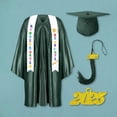 thumbnail image 4 of ZenCart Children Kindergarten Graduation Uniform with Tassel Hat And Shawl V Neck Knee Length Long Sleeve Zipper Closure Elementary Graduation Robe Kids Graduation Party Clothes, 4 of 8