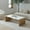 Natural Wood 444, variant on Organic Shape Coffee Table for Living Room, 47.24 Whisper of Waves Modern Accent Table with White Faux Marble Top and Natural Wood Veneered Base