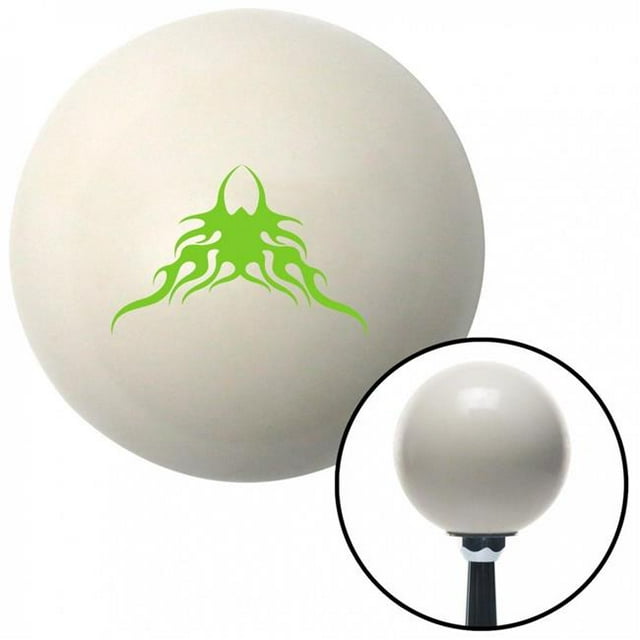 Green Large Tribal Flames Ivory Shift Knob with M16 x 1.5 Insert Shifter Auto Brody