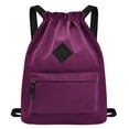 thumbnail image 1 of EIMELI Drawstring Backpack Purse Multiple Pockets for Commuting Swimming (Black), 1 of 10