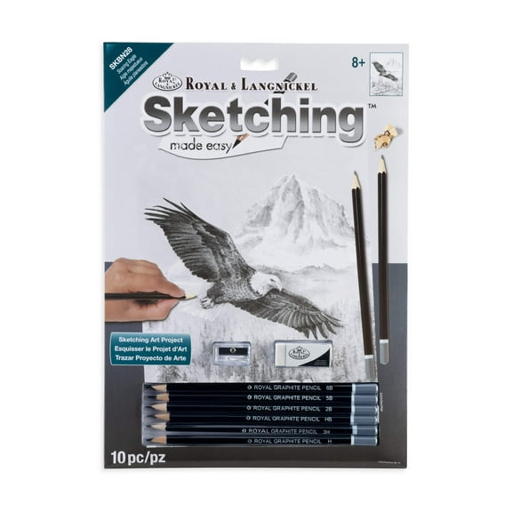 Royal & Langnickel Sketching Made Easy™ 10pc Soaring Eagle Sketching Project