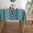 thumbnail image 3 of DouZhe Rectangular Tablecloth, Vintage Southwestern Style Blue Table Cloth for Kitchen Dinning Tabletop, 72" x 54" Waterproof Polyester Table Cover, 3 of 8