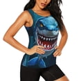 thumbnail image 2 of KLL Cartoon Cute Shark Print Womens Tank Top Sleeveless Workout Tops Athletic Running Shirts Yoga Gym Clothes-Large, 2 of 7