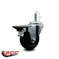 thumbnail image 2 of 3.5 Inch Soft Rubber Wheel Swivel 7/16 Inch Grip Ring Stem Caster with Brake SCC, 2 of 2