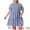 Dark Blue, variant on Women's Plus Size Plaid Round Neck Short Sleeve Midi Dress 3X Black