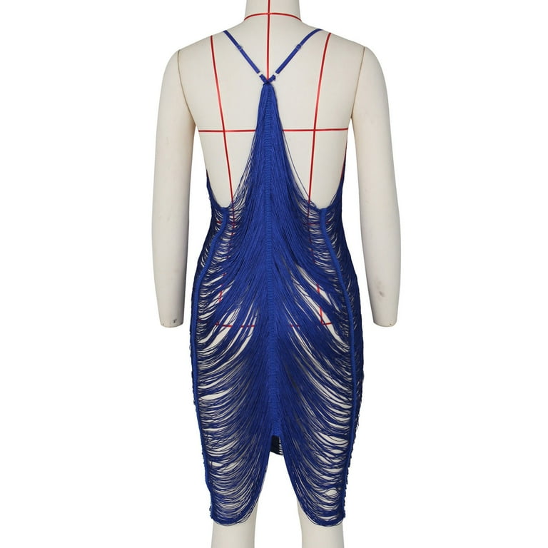 Draped fringe cheap chemise dress