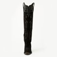 thumbnail image 6 of FSJ Women Western Cowboy Knee High Boots with Embroidery Pointed Toe Cowgirl Side Zip Chunky Stacked Heel Versatile Shoes Size 8 Black, 6 of 6
