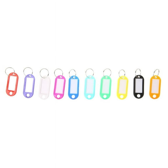 10 Pcs Key Labels Plastic Key Fobbed ID Name Key Rings Keychain Labels for Organizing Keys and Labeling Luggage