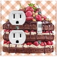 thumbnail image 1 of Metal Light Switch Wall Plate Outlet Cover (Layered Fruit Chocolate Strawberry Cake Custard - Single Duplex Single Toggle), 1 of 2