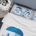 thumbnail image 4 of Designart "Odyssey in Santorini IV" Greece Bedding Covert Set - Landscapes Blue Country Bed Set With 2 Shams, 4 of 6