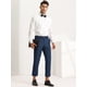 thumbnail image 4 of Pantalones formales pahombre con parte delanteplana, ajustados, paoficina, baile de graduación, pantalones de vestir recortados Azul 38, 4 of 6