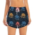thumbnail image 2 of Salouo cartoon doodle octopus Print Women's 2 in 1 Running Shorts Double-Layer Shorts Athletic Workout Gym Yoga Shorts Running Shorts for Women-Small, 2 of 7