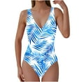 thumbnail image 3 of Jsaierl One Piece Tummy Control Swimsuits for Women V Neck Floral Print Monokinis Swimwear Beach Modest Full Coverage Bathing Suits, 3 of 7