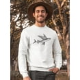 thumbnail image 2 of Flying Fish Pencil Drawing Sweatshirt Men -Image by Shutterstock, Male 3X-Large, 2 of 4