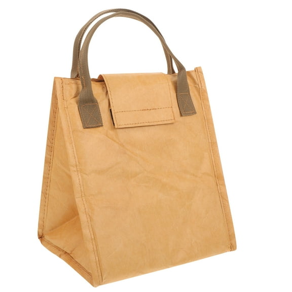 HOMEMAXS Khaki Insulated Lunch Bag for Storage Reusable Tote Thermal Bag with Large Capacity