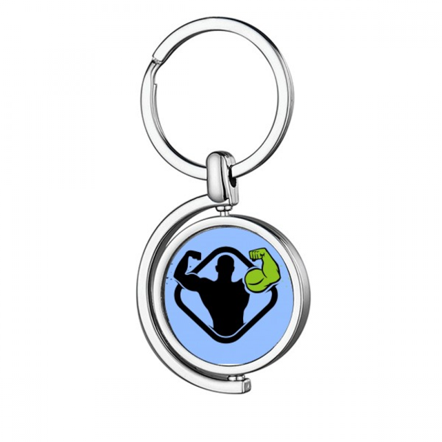 El cambio aumenta el poder muscular Rotating keychain Metal Keyring Holder