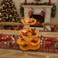 thumbnail image 4 of 3 Tiered Flower Tray Stand Removable Acacia Wood Serving Tray CuPCSake Stand Food Board Dessert Cake Platters Set of 3 Rustic Boards Christmas Holiday Decorations, 4 of 6