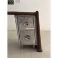 thumbnail image 2 of Brancaster Desk, Distress Chocolate Top Grain Leather & Aluminum Table Aviator Furniture Home and Office Decor (62 in Ches), 2 of 5