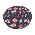 thumbnail image 1 of Balery Breast Cancer Awareness1 Fundas de asiento para taburete de bar redondo de tela de terciopelo ajustables que protegen de arañazos y manchas para sillas de 14 a 17 pulgadas.-14 inch, 1 of 7