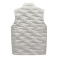 thumbnail image 4 of Yubnlvae coats for men Men's Casual Padded Vest With Zipper Stand Collar Vest With Pocket jackets for men Khaki, 4 of 5