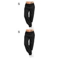 thumbnail image 1 of Sonducket Mujeres Color puro Pantalones deportivos sueltos Yoga Joggerpants Pantalones casuales negro S 2piezas, 1 of 6