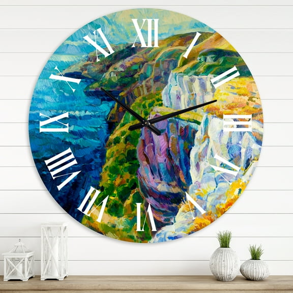 Designart 1 in Quartz Coastal Wall Clock