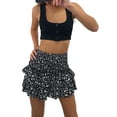 thumbnail image 4 of Nituyy Women Mini Pleated Skirt Layered Ruffled Elastic Bohemian Floral Skirt, 4 of 9