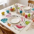 thumbnail image 6 of Wozhuo Easter Placemat Set Flax Table Mats Kitchen Dining Decor Waterproof, 6 of 6