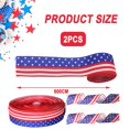 thumbnail image 2 of 2 Pcs 4th Of July Patriotic Ribbon Stars And Stripes Burlap Wired Edge Ribbon Red White Blue Decorative Ribbon For Independence Day Gift Wrapping Diy, 2 of 5