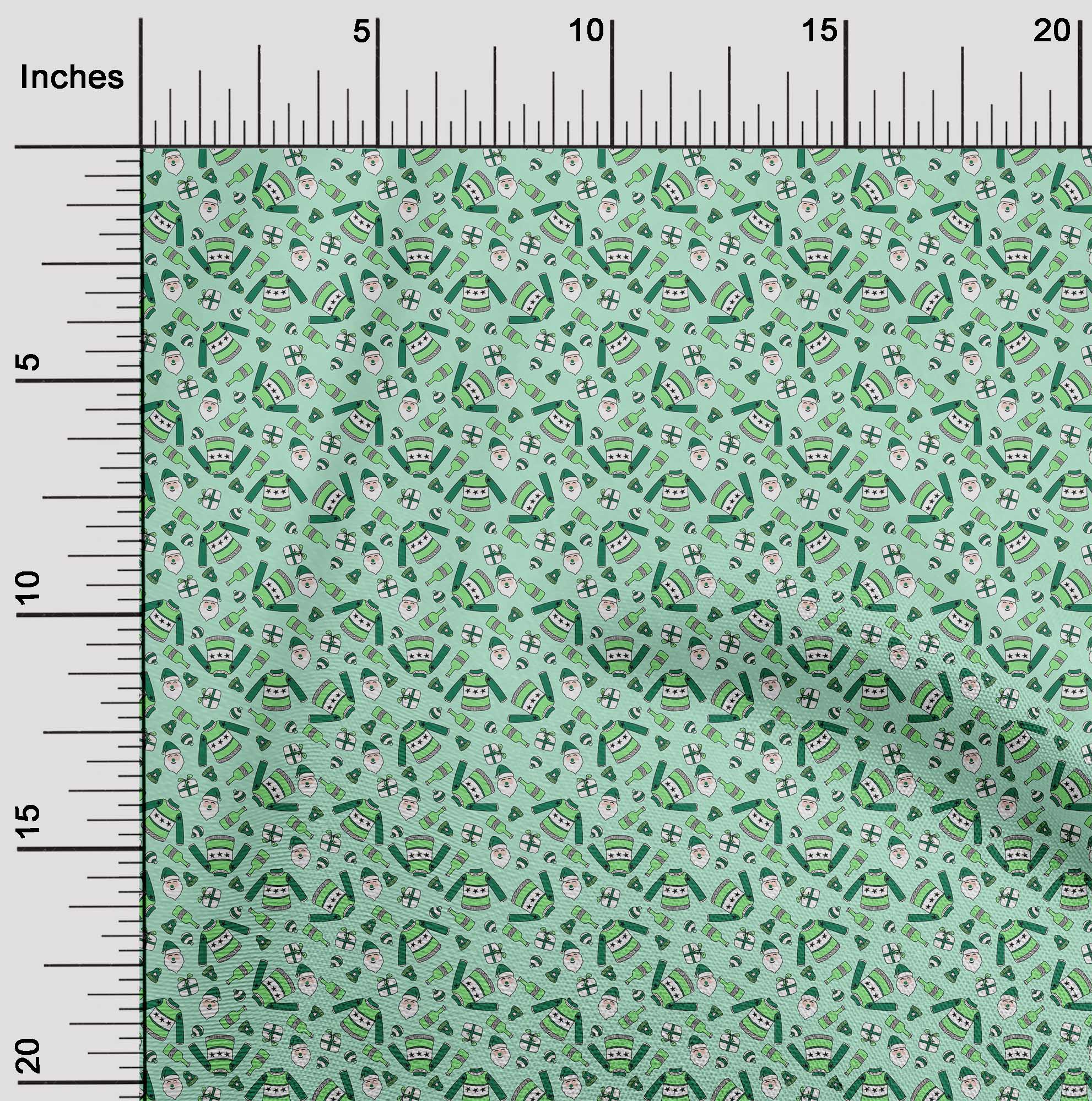 oneOone Polyester Spandex Light Mint Green Fabric Christmas Diy Clothing Quilting Fabric Print Fabric By Yard 56 Inch Wide