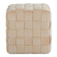 thumbnail image 5 of LumiSource Cream Velvet Braided Square 16" Ottoman, 5 of 5