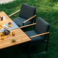 thumbnail image 4 of Outdoor Dining Chairs Set of 4 with Teak Armrest 4 Pieces Chair Aluminum Outdoor Furniture,Grey, 4 of 5