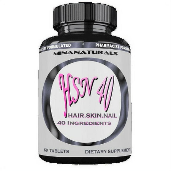 Minanaturals HSN 40 Hair Growth Supplement, Biotin 10000 mcg, Keratin, Collagen, 60 Tablets
